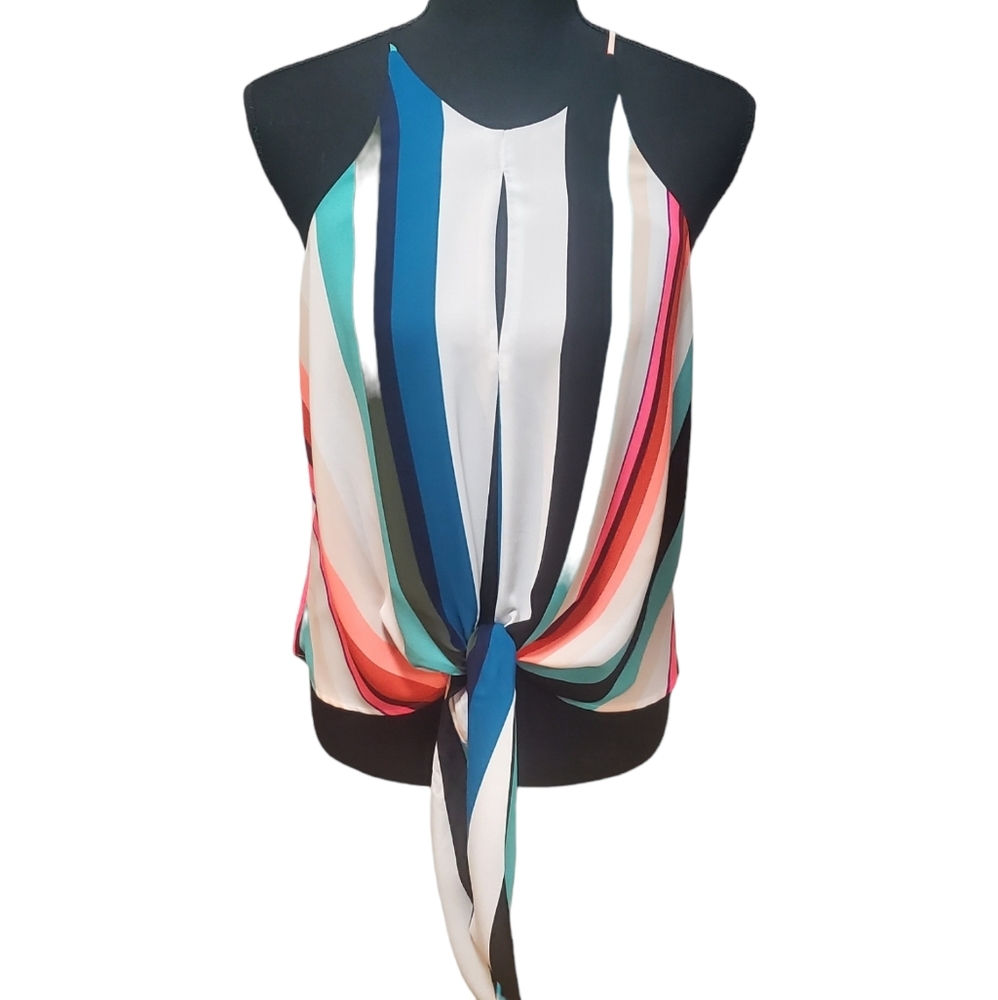 XS Express Tie Front Sleeveless Shirt
